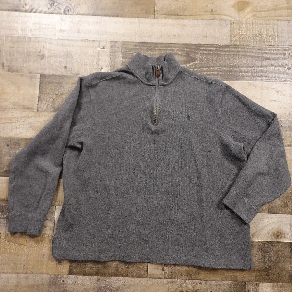 Polo by Ralph Lauren 1/4 Zip Pullover Sweater –‎ Men’s XXL Heather Gray